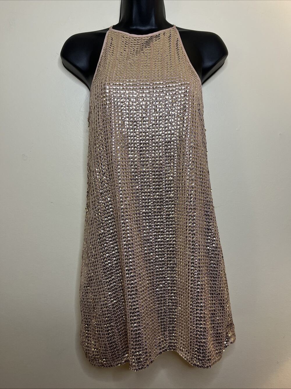 FOREVER 21 WOMEN’S GOLD SEQUINS DRESS SIZE S